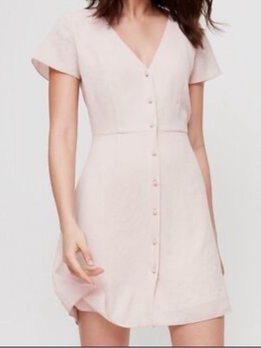 NEW Wilfred Nazaire Dress Pink Front Button Down Cottagecore Size 10